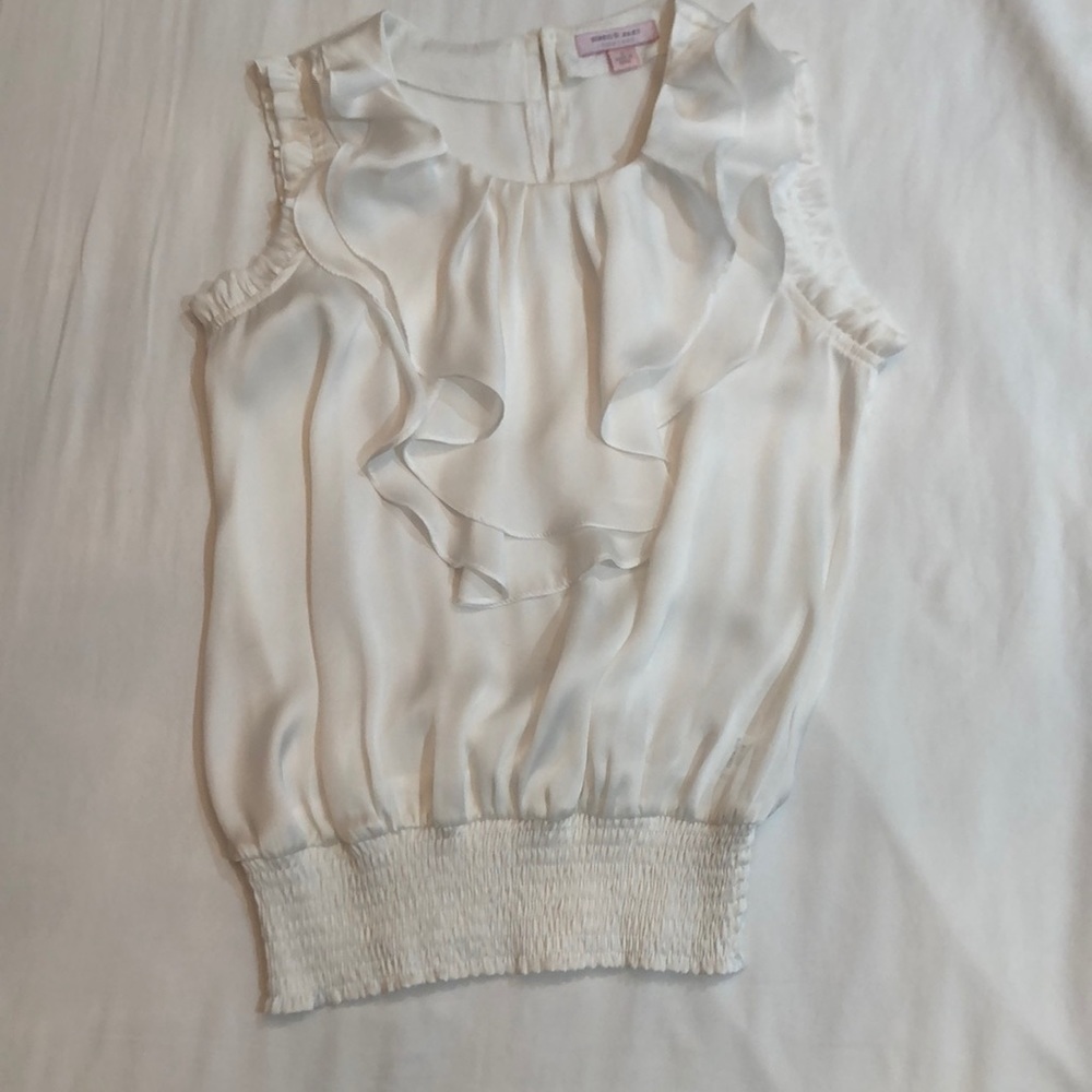 White ruffle top